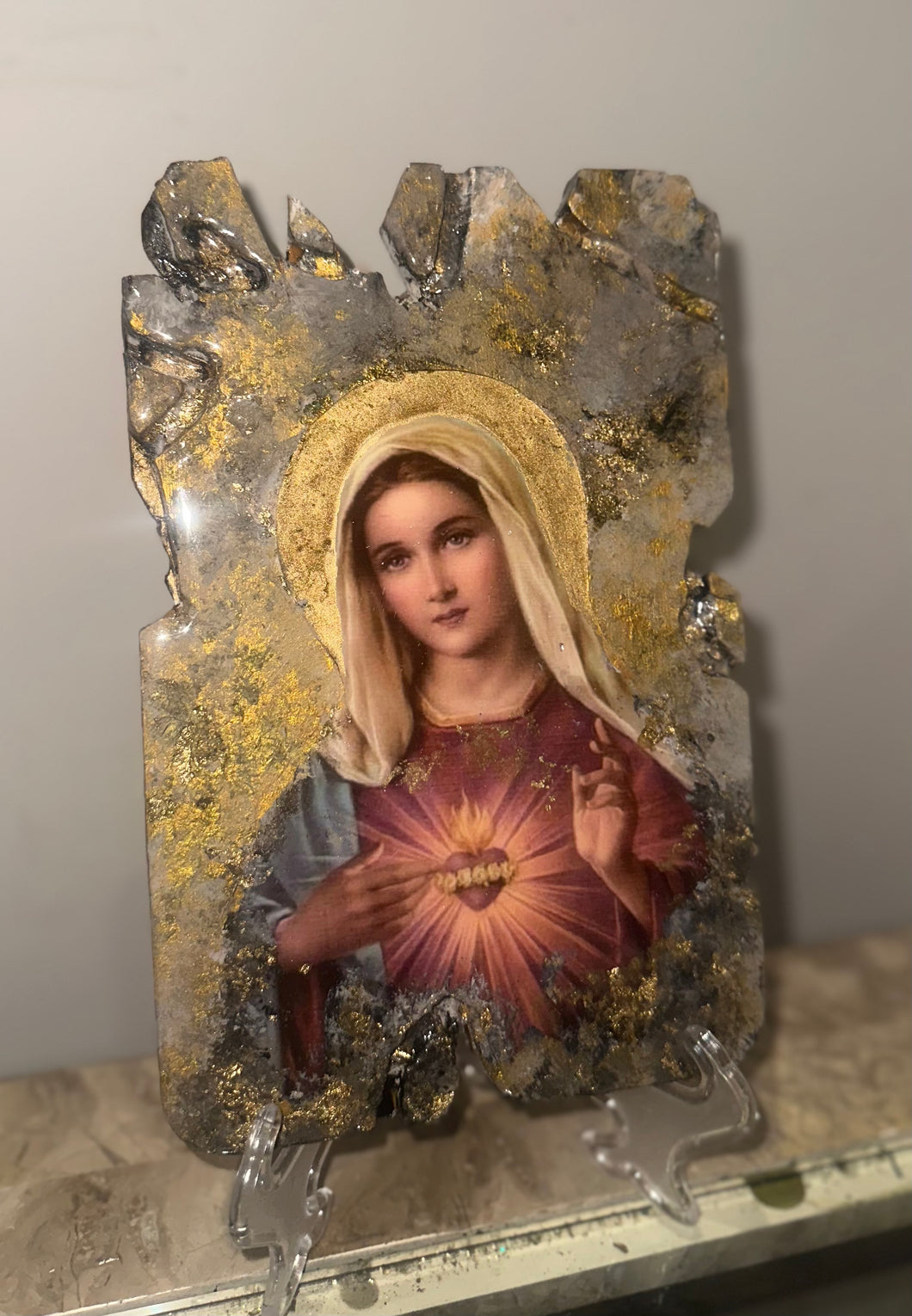 Mother Mary Catholic immaculate sacred heart religious icon