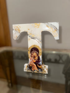 Ready to ship LETTER ART -T WOODEN LETTER T FREE STANDING