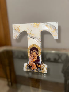 Ready to ship LETTER ART -T WOODEN LETTER T FREE STANDING