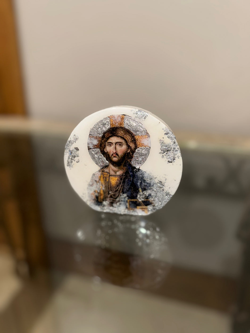 Ready to ship Jesus round wooden SIZE MINI