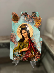 Ready to ship Saint Katherine (Agia Katerina) religious icon