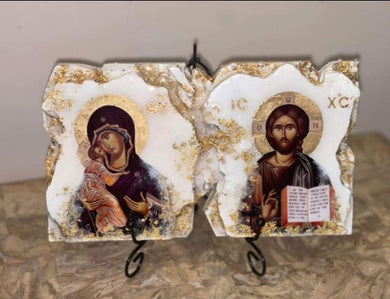 Double religious icon custom request  icoin saints or images of your choice