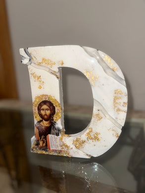 LETTER ART -D WOODEN LETTER D free STANDING