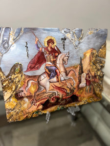 Large Saint George orthodox  wall art religious icon  -Ready to ship