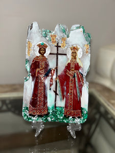 Ready to shio Saint Konstantino & Saint Eleni religious icon