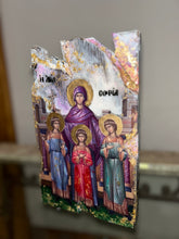 Load image into Gallery viewer, Saint Sophia and her three daughters religious icon