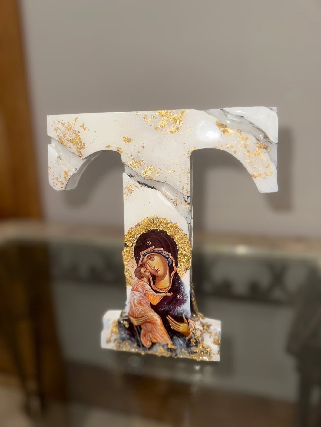 Ready to ship LETTER ART -T WOODEN LETTER T FREE STANDING