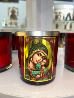 Livani Candle with Panagia image