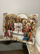 Load image into Gallery viewer, Large last supper wall art with natural gemstones religious icon  -Ready to ship