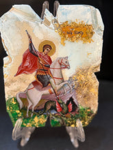 Load image into Gallery viewer, Saint George religious cast stone icon