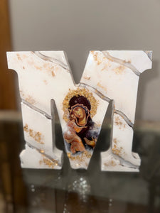 Ready to ship LETTER ART -M WOODEN LETTER M FREE STANDING