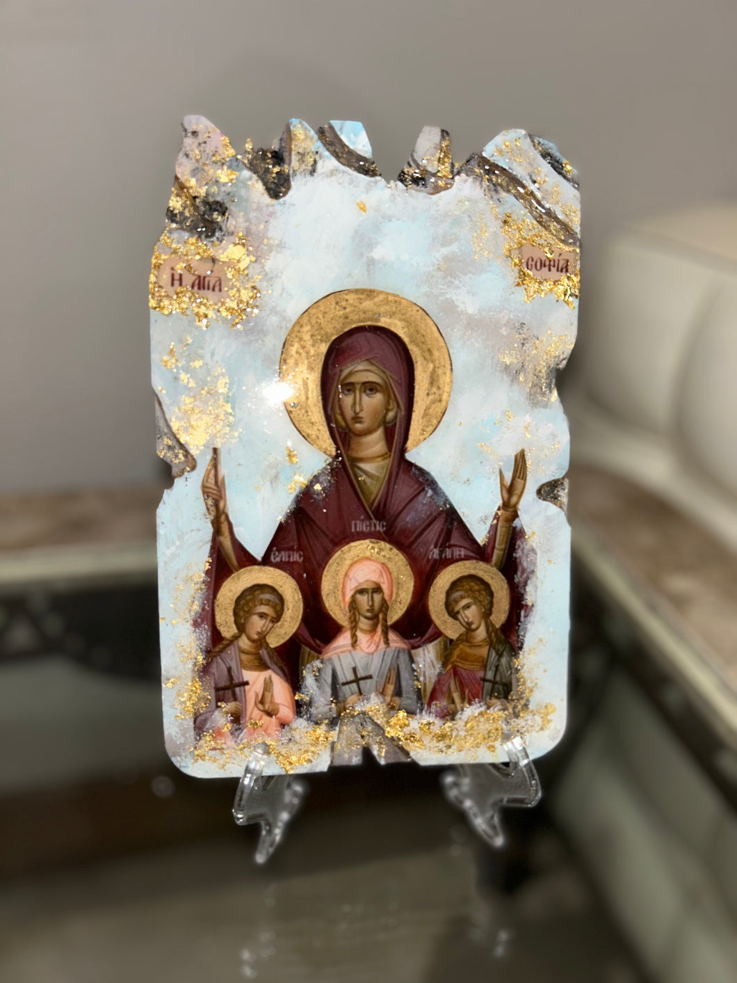Ready to ship Saint Sophia and her three daughters religious icon