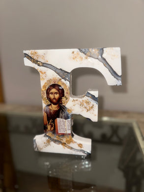LETTER ART -F WOODEN LETTER FFREE STANDING