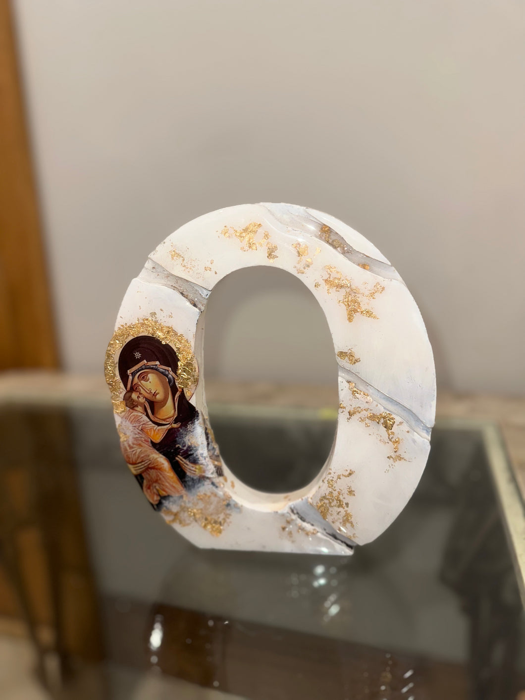 Ready to ship LETTER ART -O WOODEN LETTER O FREE STANDING