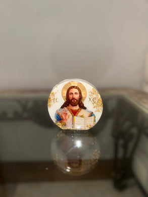 Ready to ship Jesus round wooden SIZE MINI