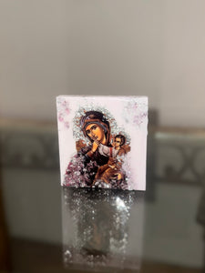 Ready to ship Mother Mary Panagia rectangular wooden SIZE MINI