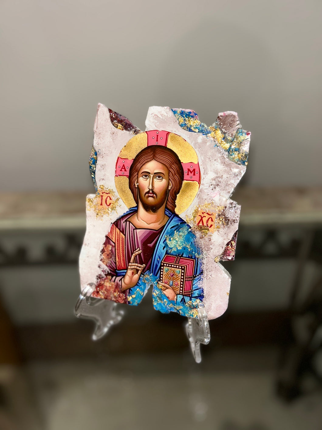 Ready to ship religious icon Jesus Christ Greek Orthodox-