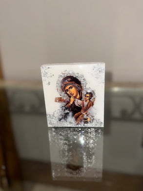 Ready to ship Mother Mary Panagia rectangular wooden SIZE MINI