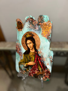 Ready to ship Saint Katherine (Agia Katerina) religious icon