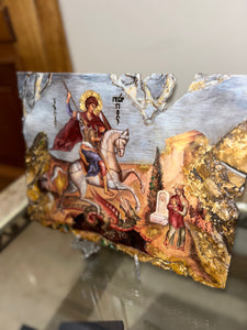 Large Saint George orthodox  wall art religious icon  -Ready to ship