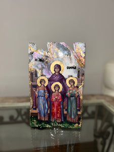 Ready to ship Saint Sophia and her three daughters religious icon