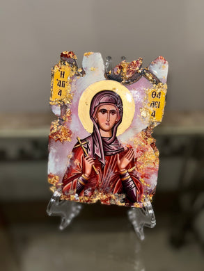 Ready to ship religious icon saint Thalia greek orthodox-