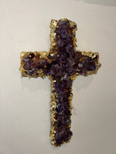 Load image into Gallery viewer, Purple gemstone Cross