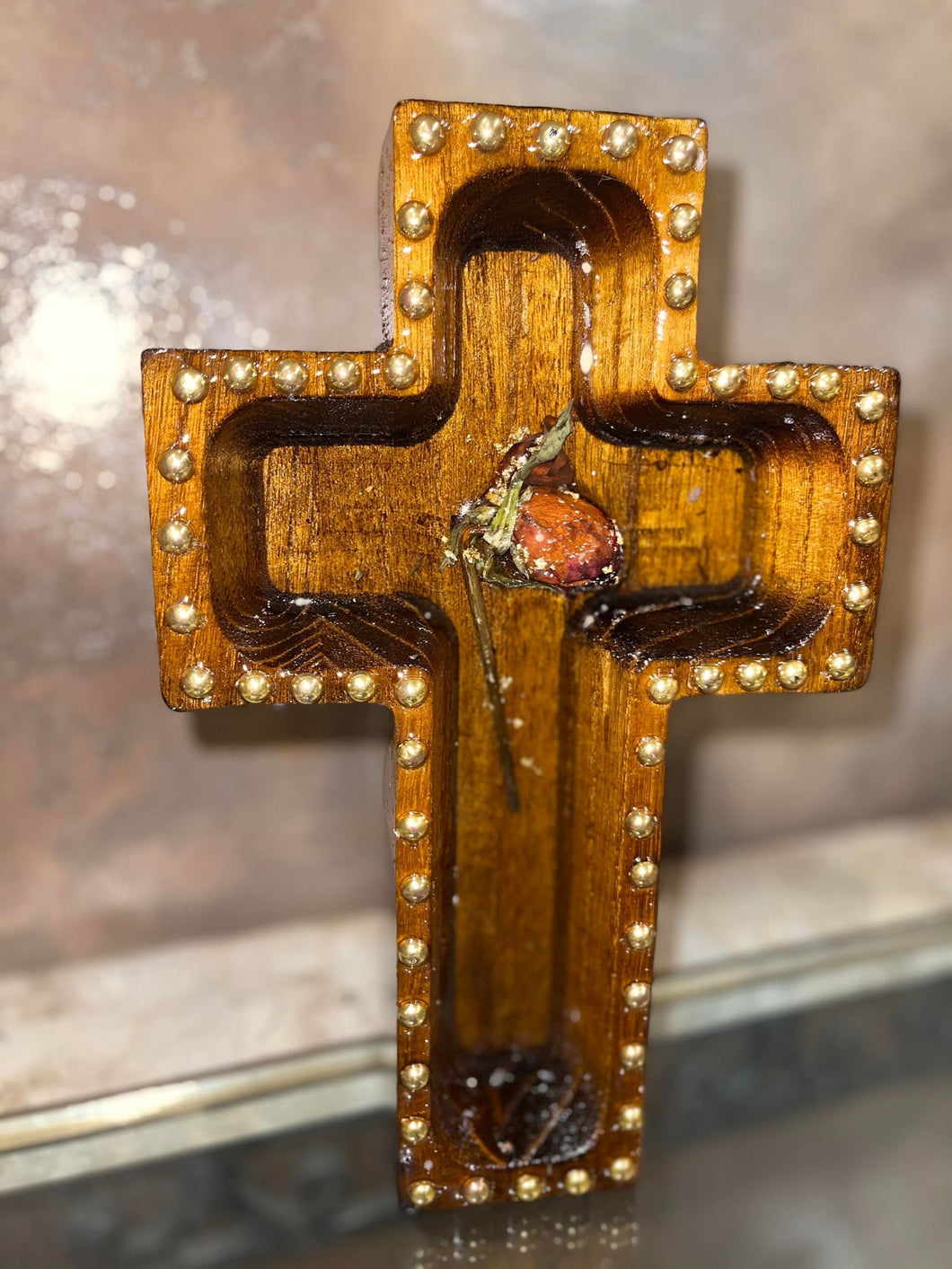 Ready  to ship blessed  epitafio flowers in cross