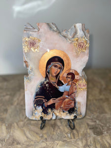 Ready To Ship  Mary with baby Jesus - Panagia- religious  icon