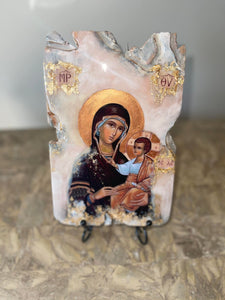 Ready To Ship  Mary with baby Jesus - Panagia- religious  icon