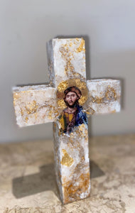 Freestanding Cross with Icon - Original - One off custom made to order