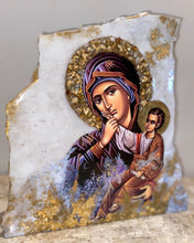 Load image into Gallery viewer, Mother Mary with baby Jesus (Panagia) Marble  - ONE OFF PIECE religious icon