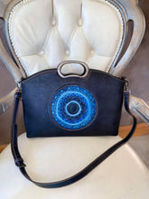 Load image into Gallery viewer, Mati evil eye embossed hand painted leather handbag