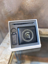 Load image into Gallery viewer, Mens Leather wallet gift box with pen and key ring