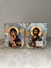 Load image into Gallery viewer, dual free standing icon Mother Mary and Jesus