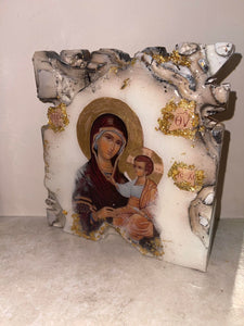 Made to Order Mother Mary icon free standing block