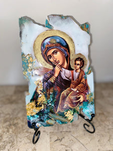 CUSTOM REQUEST ORDER - PICK ANY SAINT icon wooden  SIZE SMALL RECTANGULAR