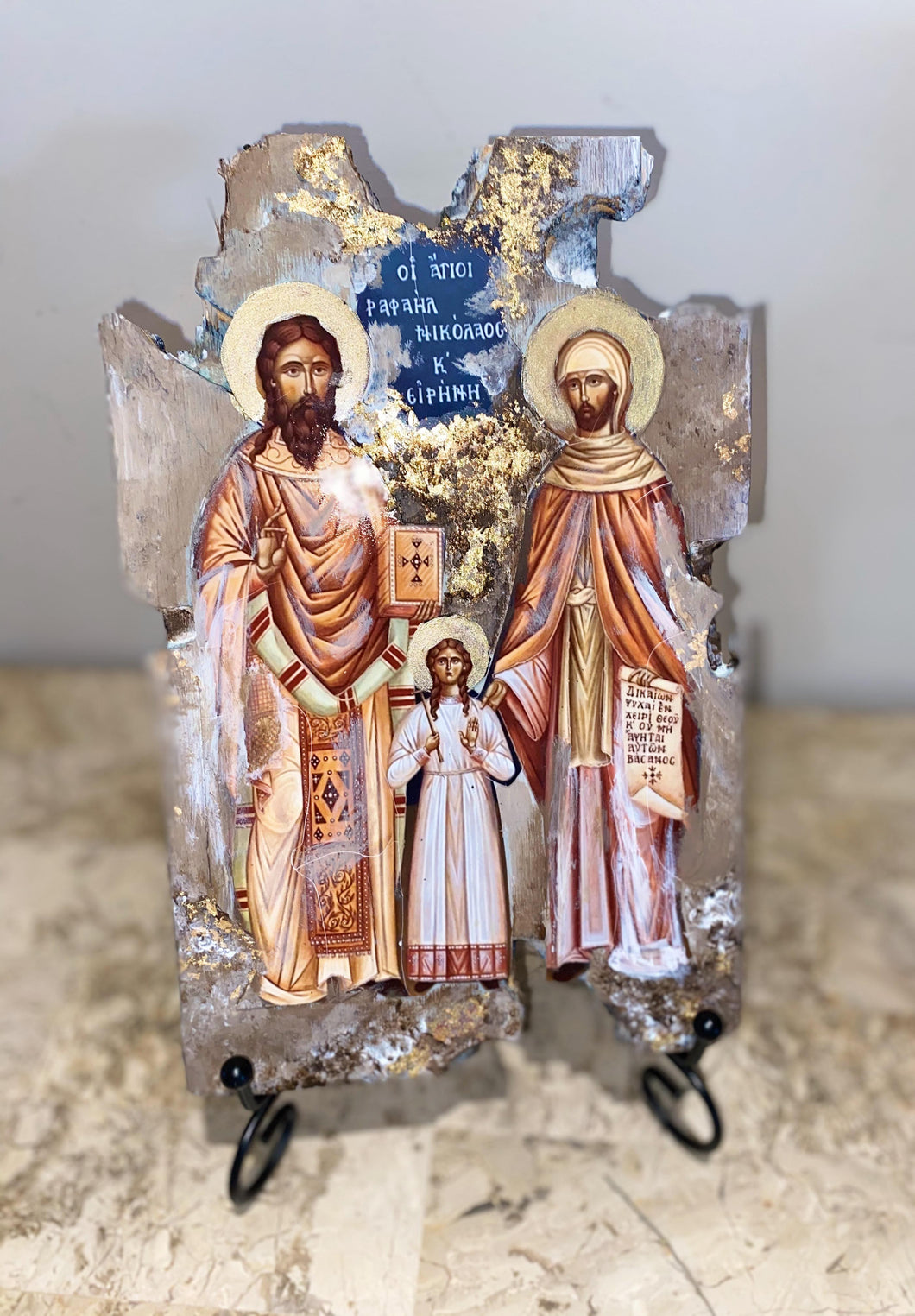 Saints Raphael, Nicholas & Irene religious icon