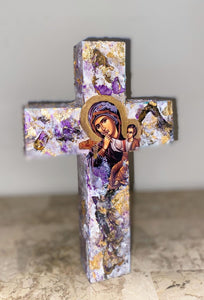 Freestanding Cross with Icon - Original - One off made to order custom
