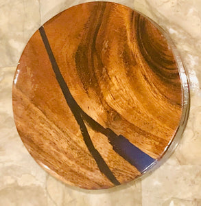 Coasters 4 pk, handmade original work - epoxy acacia wood