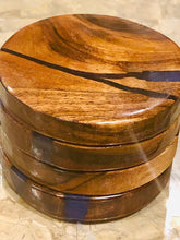 Load image into Gallery viewer, Coasters 4 pk, handmade original work - epoxy acacia wood