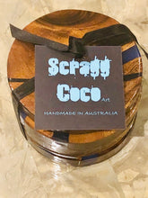 Load image into Gallery viewer, Coasters 4 pk, handmade original work - epoxy acacia wood