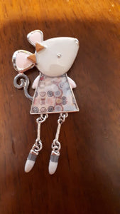 Emily Mouse pin brooch