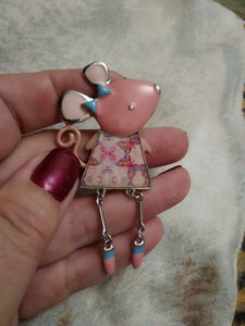 Emily Mouse pin brooch