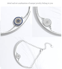 Load image into Gallery viewer, 925 Sterling silver evil eye bracelet