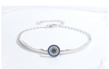 Load image into Gallery viewer, 925 Sterling silver evil eye bracelet