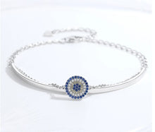 Load image into Gallery viewer, 925 Sterling silver evil eye bracelet