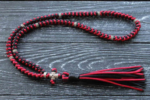 Christian set:  Prayer rope 100 knots + bracelet 33 knots,