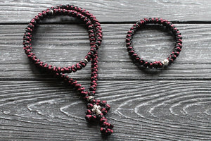 Christian set:  Prayer rope 100 knots + bracelet 33 knots,