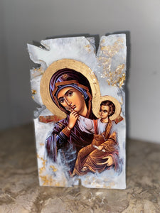 Freestanding Mother Mary religious icon